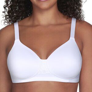 Basic Vanity Fair White Wireless Back Smoothing Bra 42DD Full Coverage NWT
